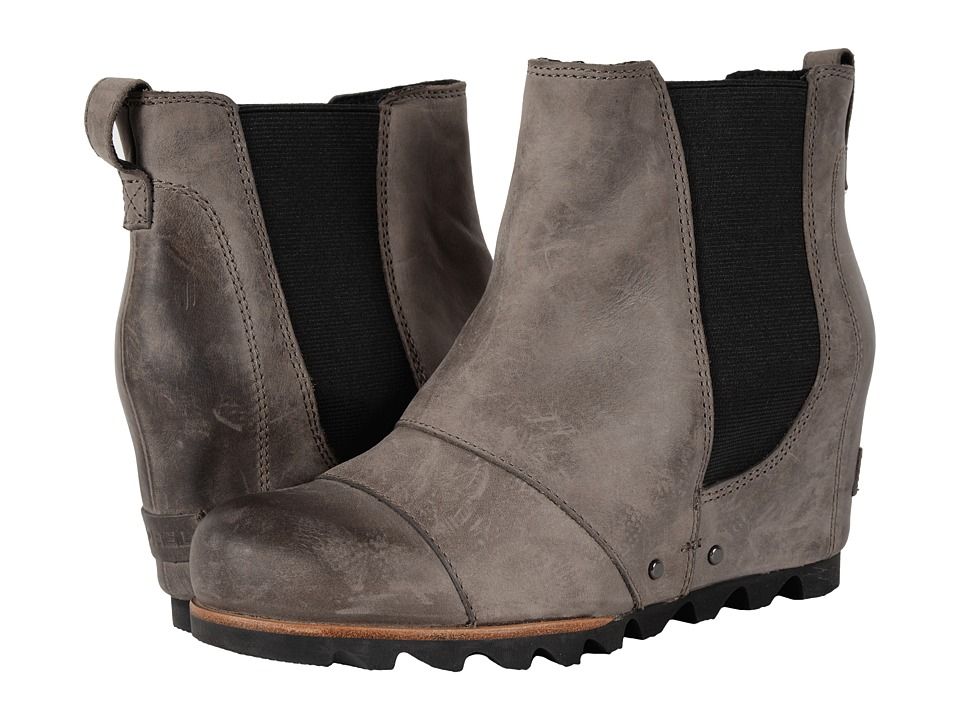 SOREL - Lea Wedge (Dark Grey) Women's Waterproof Boots | Zappos