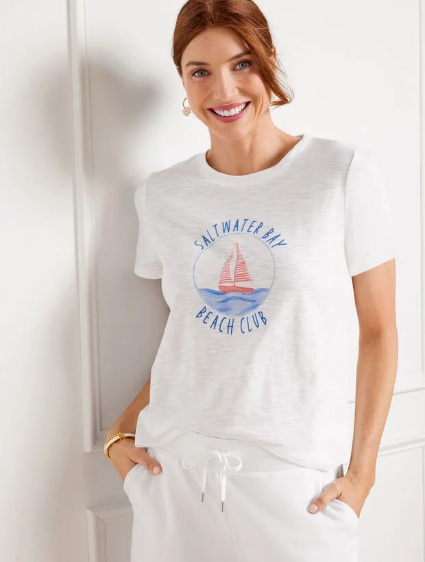 Beach Club Crewneck Tee | Talbots