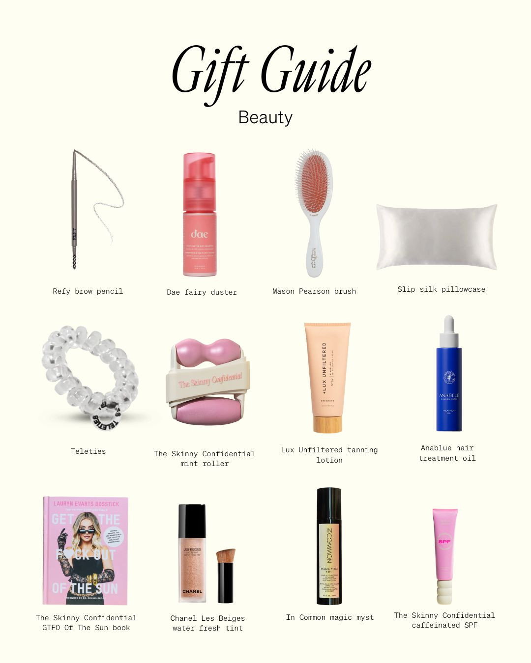 GIFT GUIDE: Beauty 

 

#LTKGiftGuide #LTKHoliday #LTKBeauty