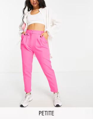 River Island Petite tapered tailored cigarette trouser co-ord in pink | ASOS (Global)