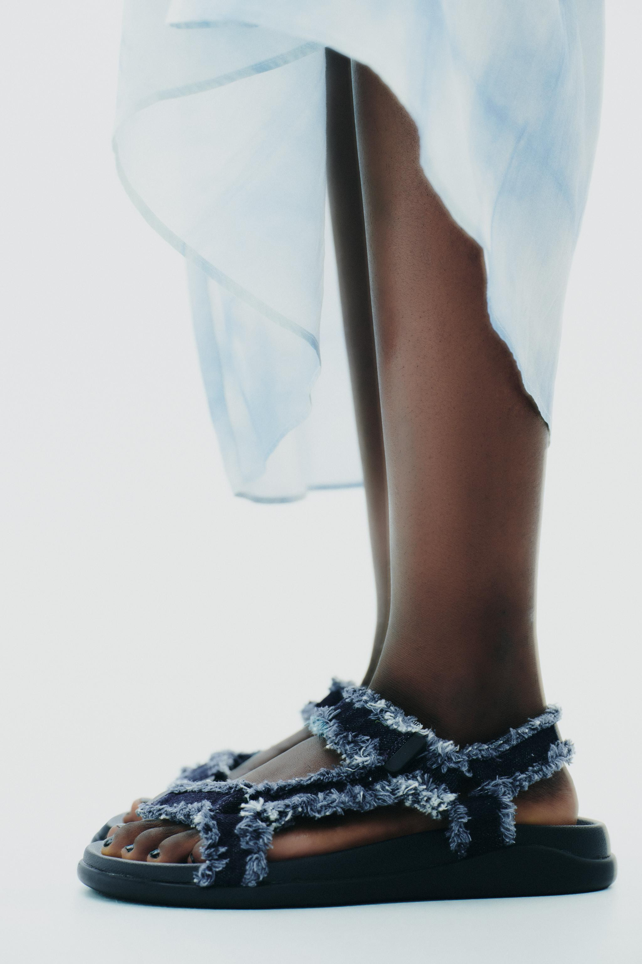 DENIM PLATFORM SANDALS | Zara UK