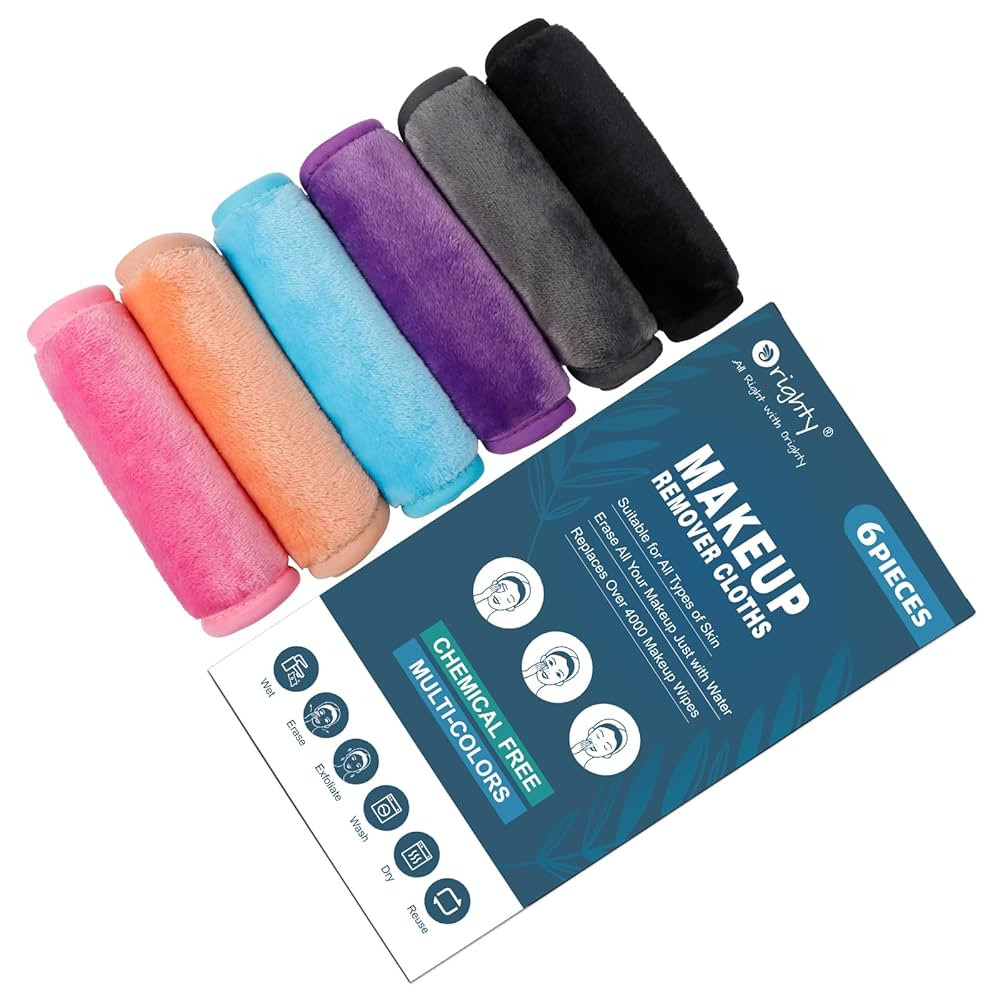 Orighty Makeup Remover Cloths 6 Packs, Makeup Removal Face Cleansing Cloth, Reusable Microfiber F... | Amazon (US)