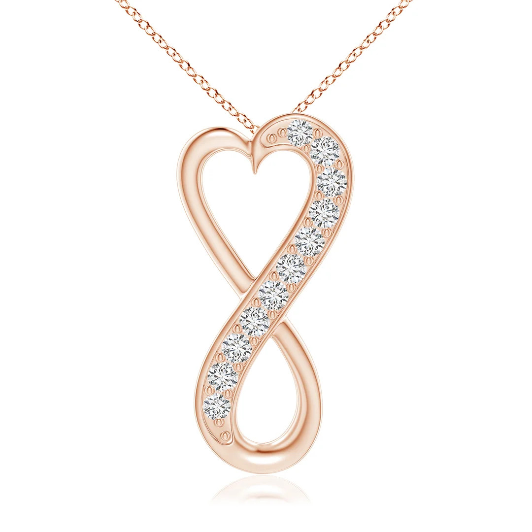 Pave-Set Diamond Infinity Heart Pendant | Angara Inc.