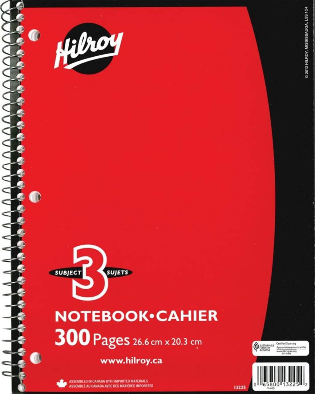 Hilroy Notebook 3-Subject Lined Paper, 300-Pages | Canadian Tire