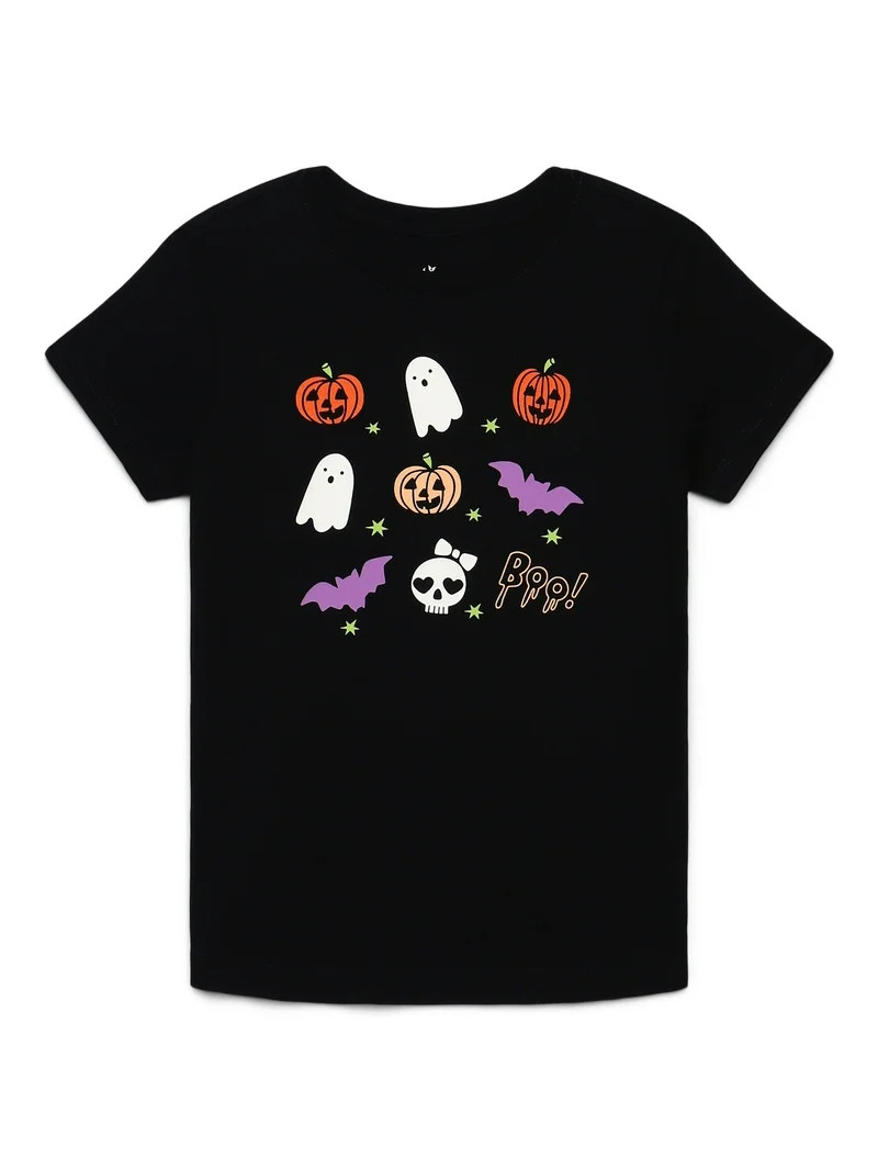 Way to Celebrate Girls Halloween Graphic T-Shirt, Sizes 4-18 | Walmart (US)