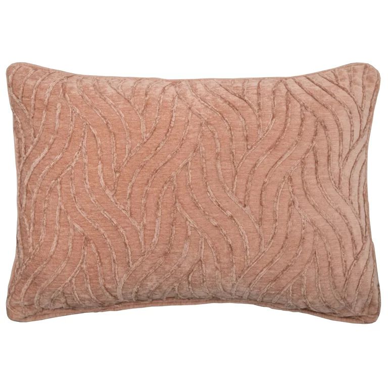 Mainstays Decorative Throw Pillow, Texture Chenille, Oblong, Coral, 14" x 20", 1Pack | Walmart (US)