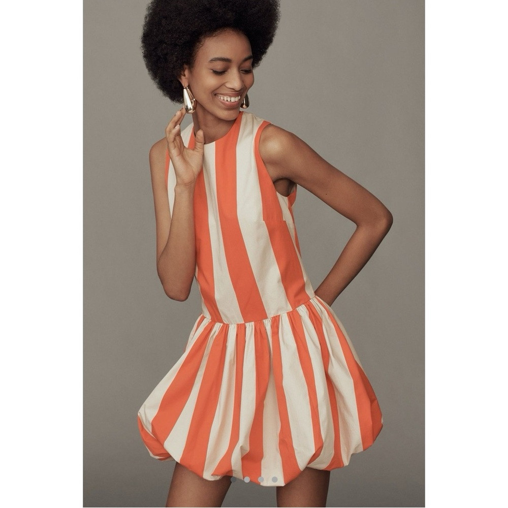 Anthropologie Bold Orange and Cream Mini Dress | Poshmark