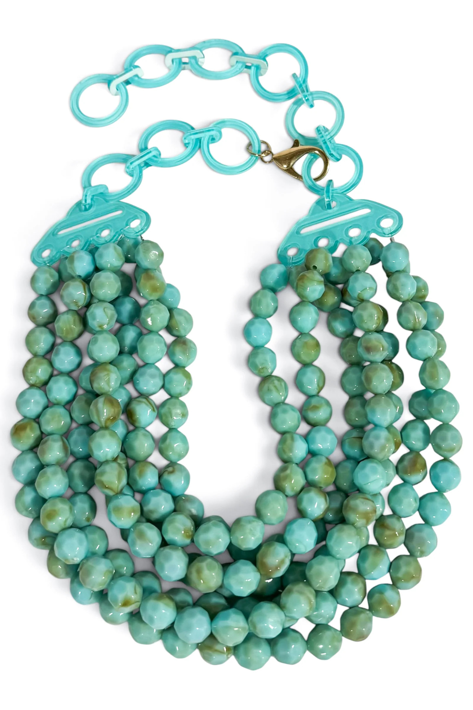 TWT® Laura Turquoise Faceted Bead 7 Strand Necklace | The Willow Tree