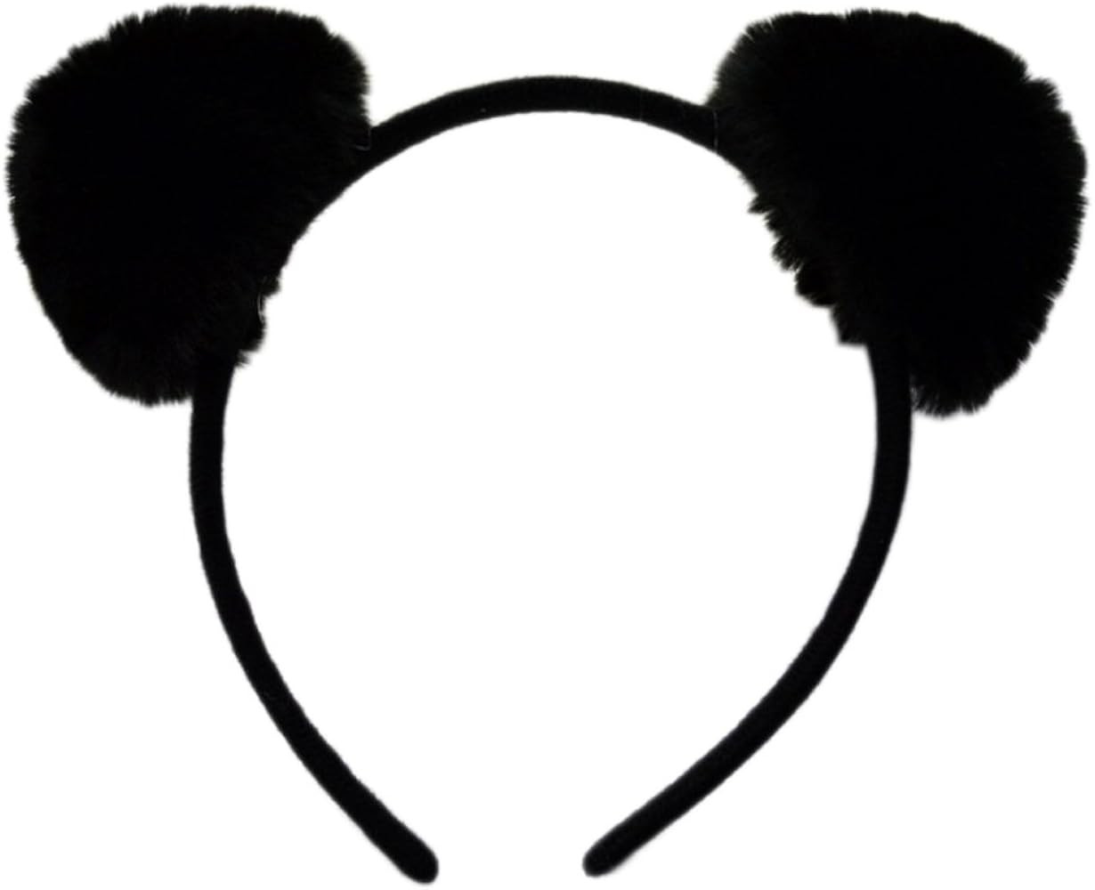 Womens Fur Ball Headband Fluffy Panda Ears Hairhoop for Halloween Cosplay | Amazon (US)