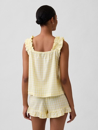 Ruffle Poplin PJ Top | Gap Factory