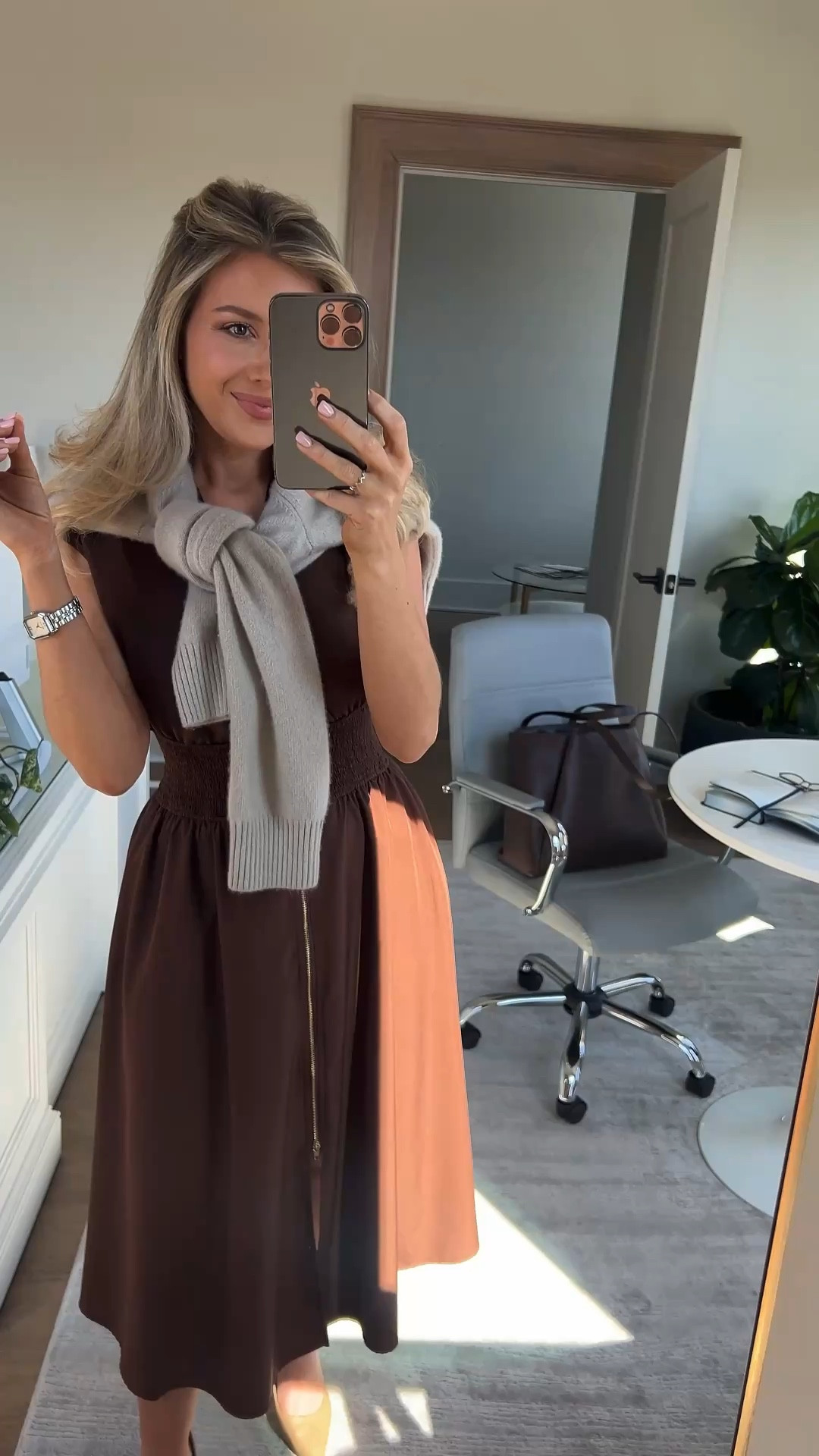 Such a good spring transitional outfit for the office ALL from AMAZON!! ☕️ 

OOTD, spring outfits, work clothes, office outfit, midi dress 