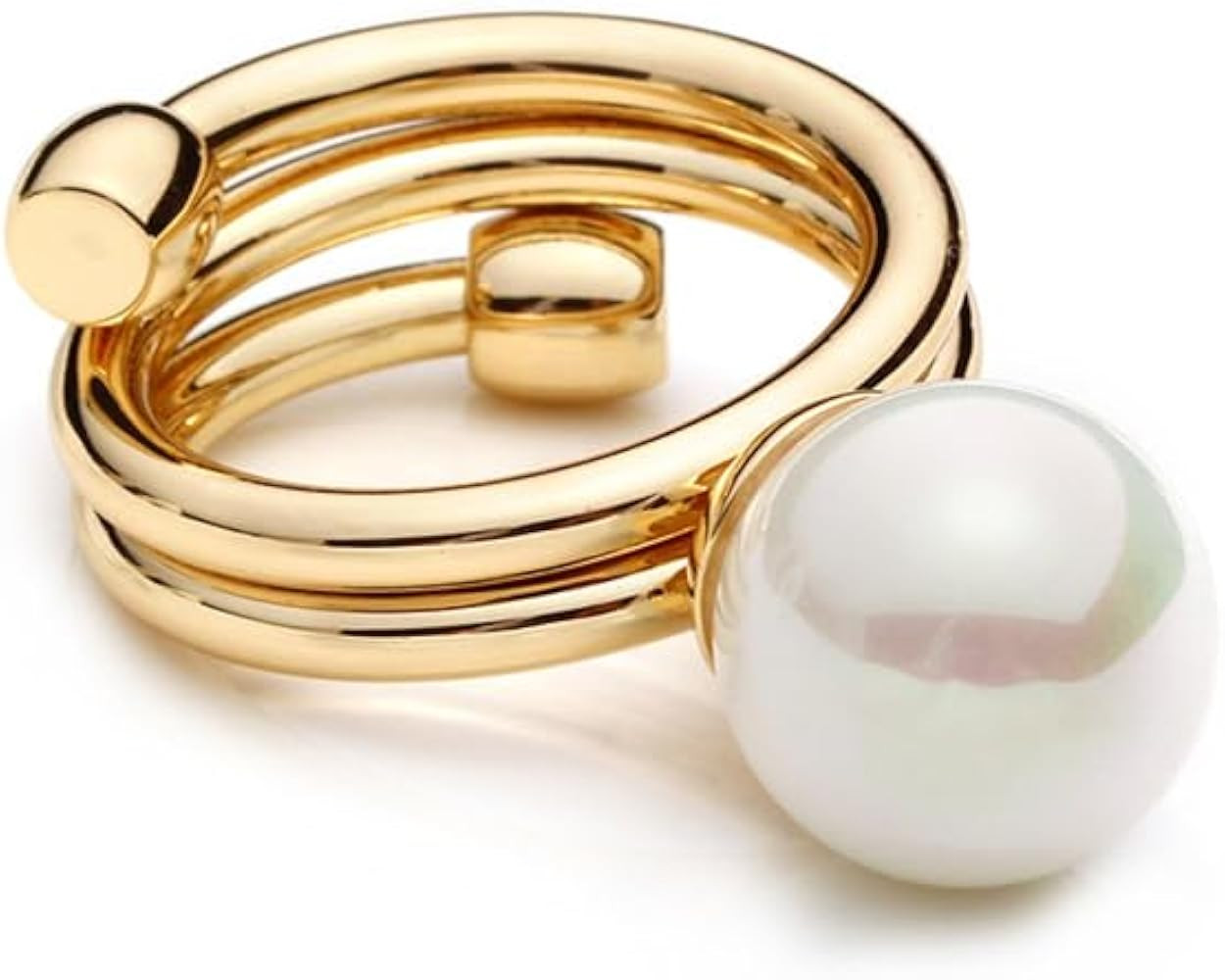 Shell Pearl Ball Silk Scarf Ring Brooch for Women Dainty Circle Layer Shawl Scarves Buckle Wrap C... | Amazon (US)