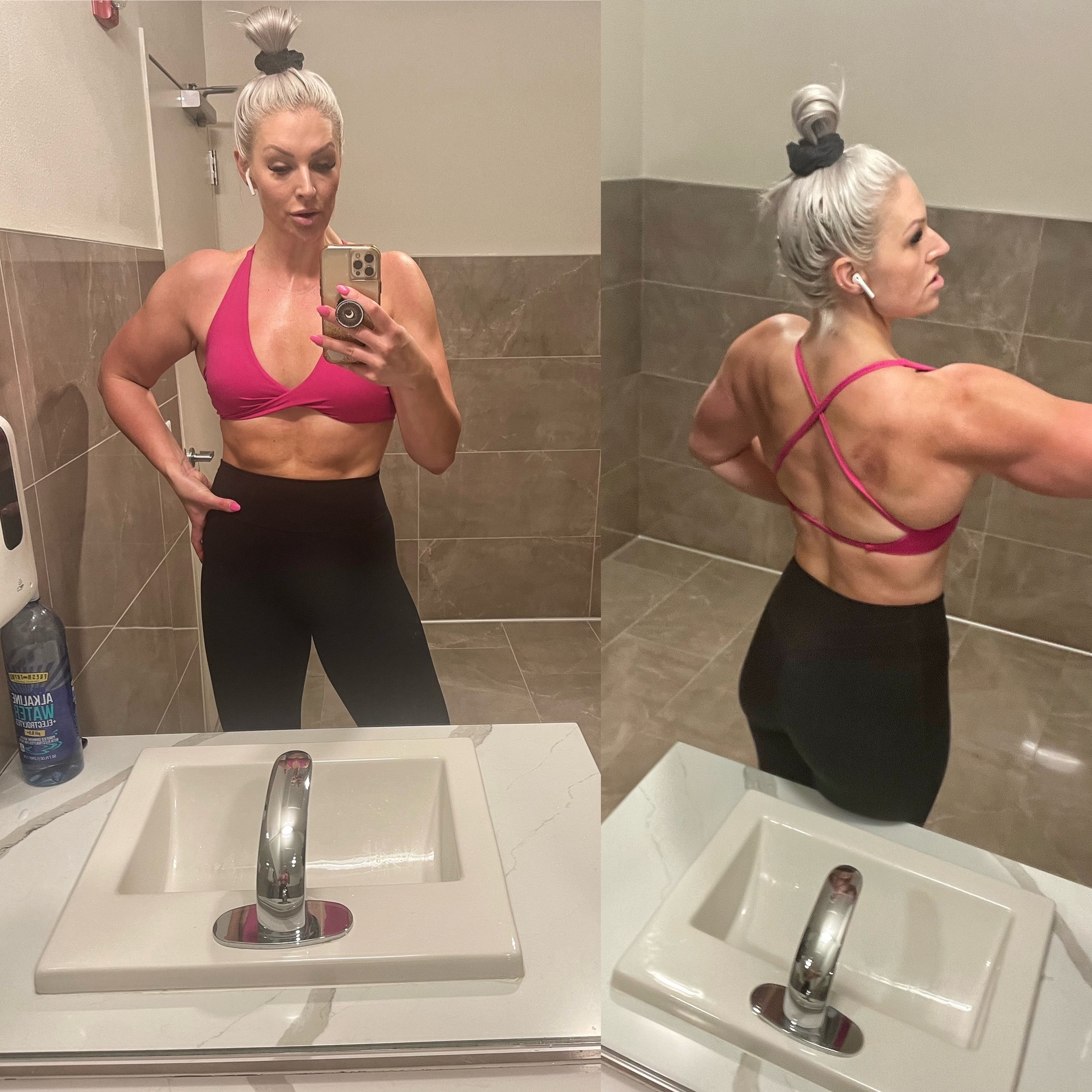 This workout fit from Amazon! 💪🏼 love these leggings and how this sports bra twists. Super flattering on the booty with the butterfly stitching up ABOVE your butt so it doesn’t cut it off. 

Large in the bra and medium in the leggings! 

#LTKfit #LTKstyletip #LTKcurves