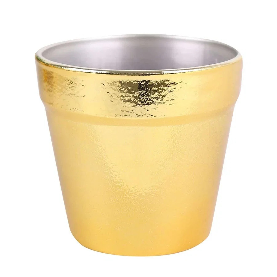 6 Pack 3" Gold Plastic Party Favor Bucket-Containers, Mini Succulent Nursery Planters, Flower Pot Crafts | Shop Simon