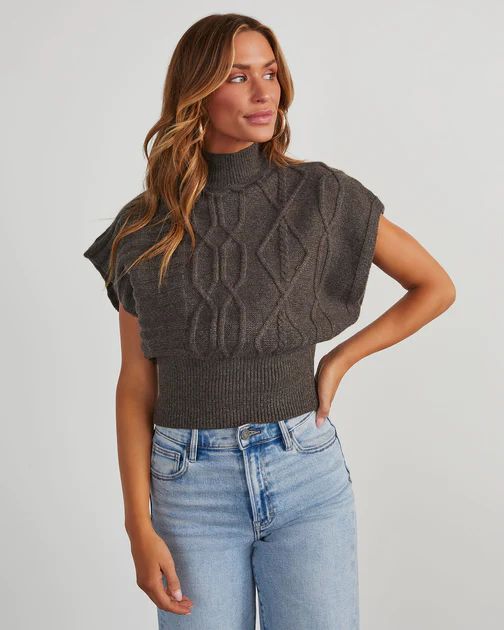 Brasco Turtleneck Sweater Vest - Charcoal | VICI Collection