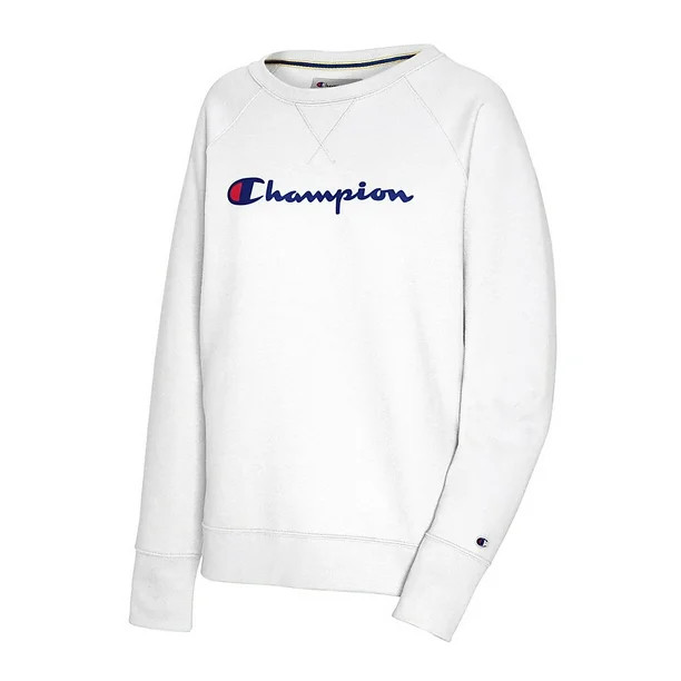 Champion Women's Powerblend Graphic Fleece Boyfriend Crewneck Sweatshirt - Walmart.com | Walmart (US)
