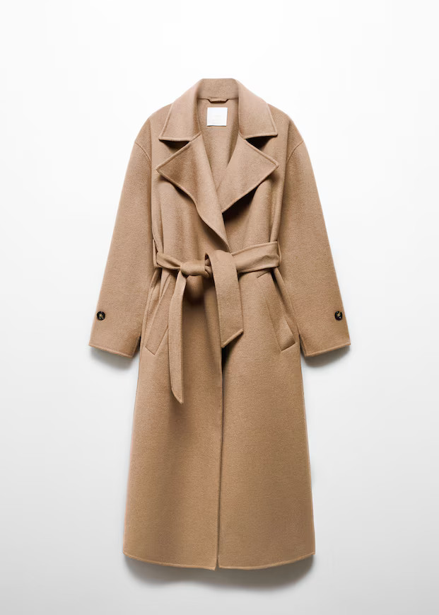 Woolen coat with belt | MANGO (US)