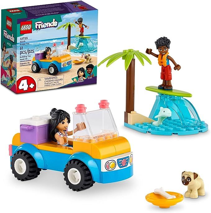 LEGO Friends Beach Buggy Fun 41725 Building Toy Set, Creative Fun for Toddlers Ages 4+, with 2 Mi... | Amazon (US)
