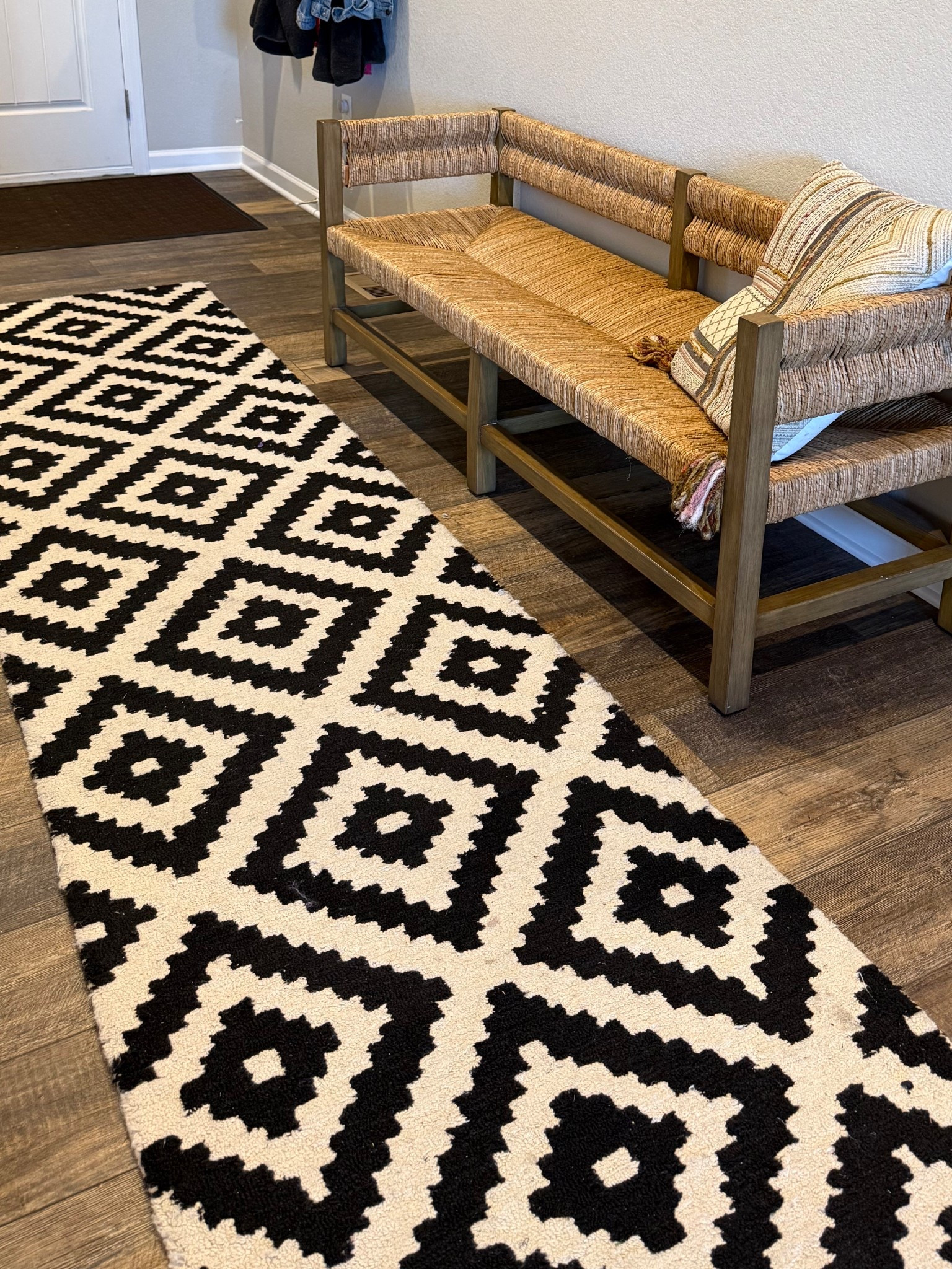 Cambridge Hand Tufted Wool Geometric Rug and the cutest rattan entry bench

#LTKSaleAlert #LTKHome #LTKFamily