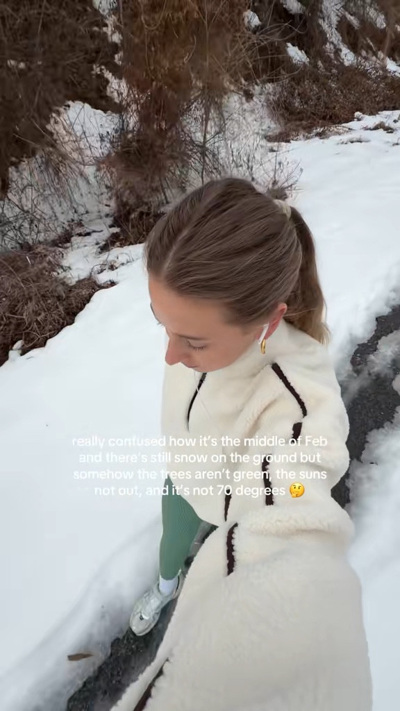 2/19/26 Walk outfit of the day 💚 I’m wearing my Vitality green workout set paired with my Abercrombie YPB fleece quarter zip and Nike sneakers. The set is so flattering and comfy for long walks, and the fleece is the perfect lightweight layer for chilly mornings. @abercrombie @Vitality @Nike US  

#LTKSeasonal #LTKActive #LTKfitnessgoals