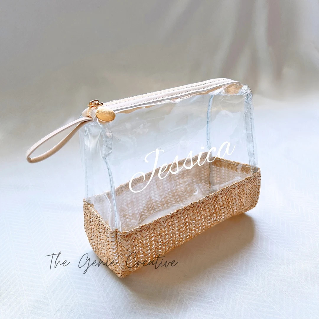 Personalized Clear Makeup Bag – Custom Toiletry Pouch for Bridesmaid Gift, Wedding, Travel, Bea... | Etsy (US)