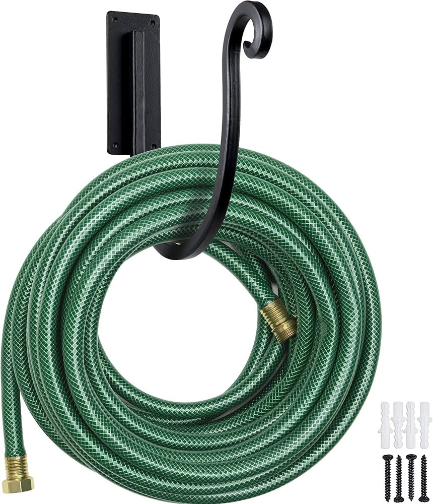 Garden Hose Holder Outside: Wall Mount Water Hose Holder - 8Inch Heavy Duty Garden Water Hose Han... | Amazon (US)