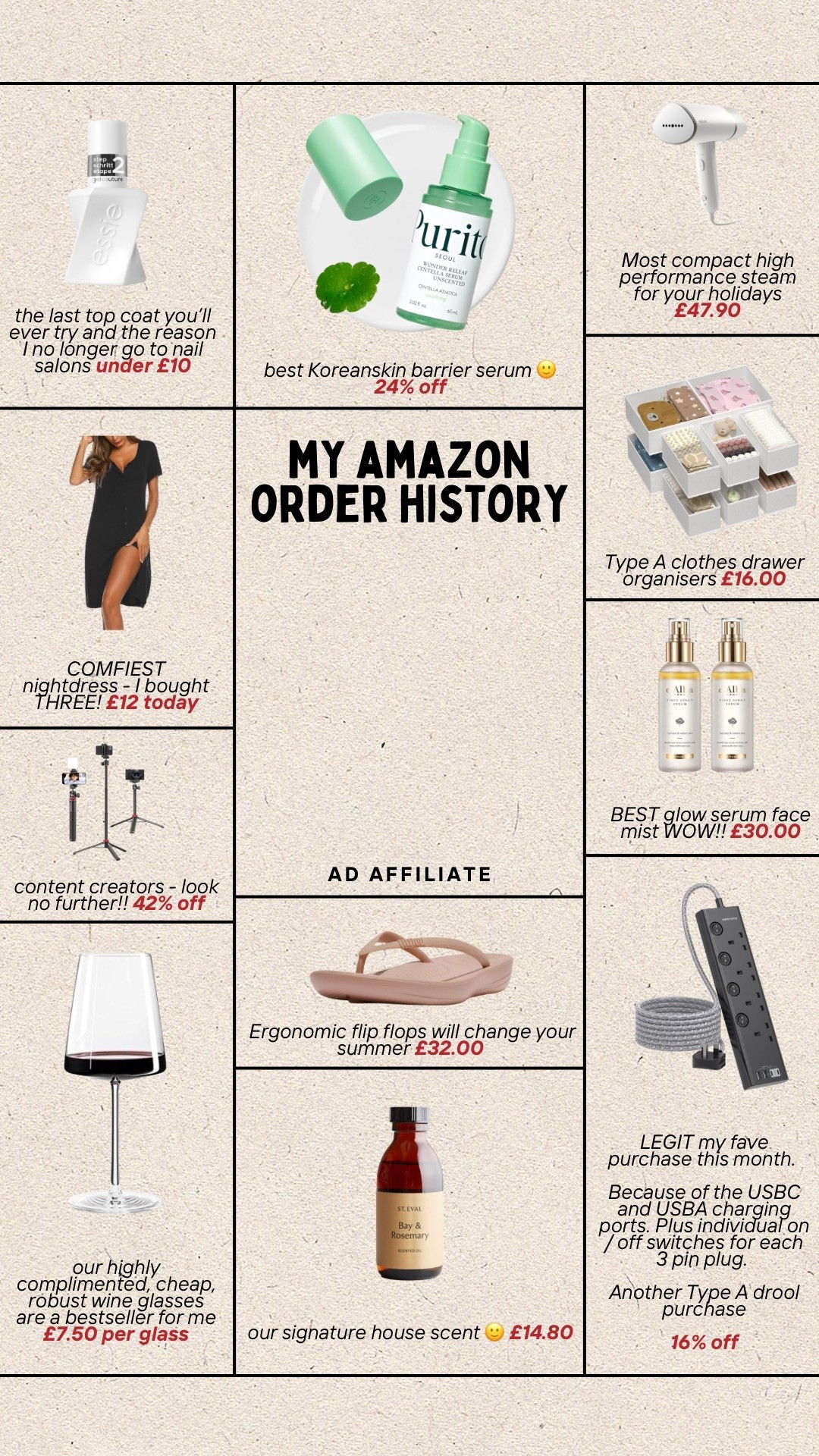 My Amazon order history - mainly stuff that makes life easier and better ⭐ 