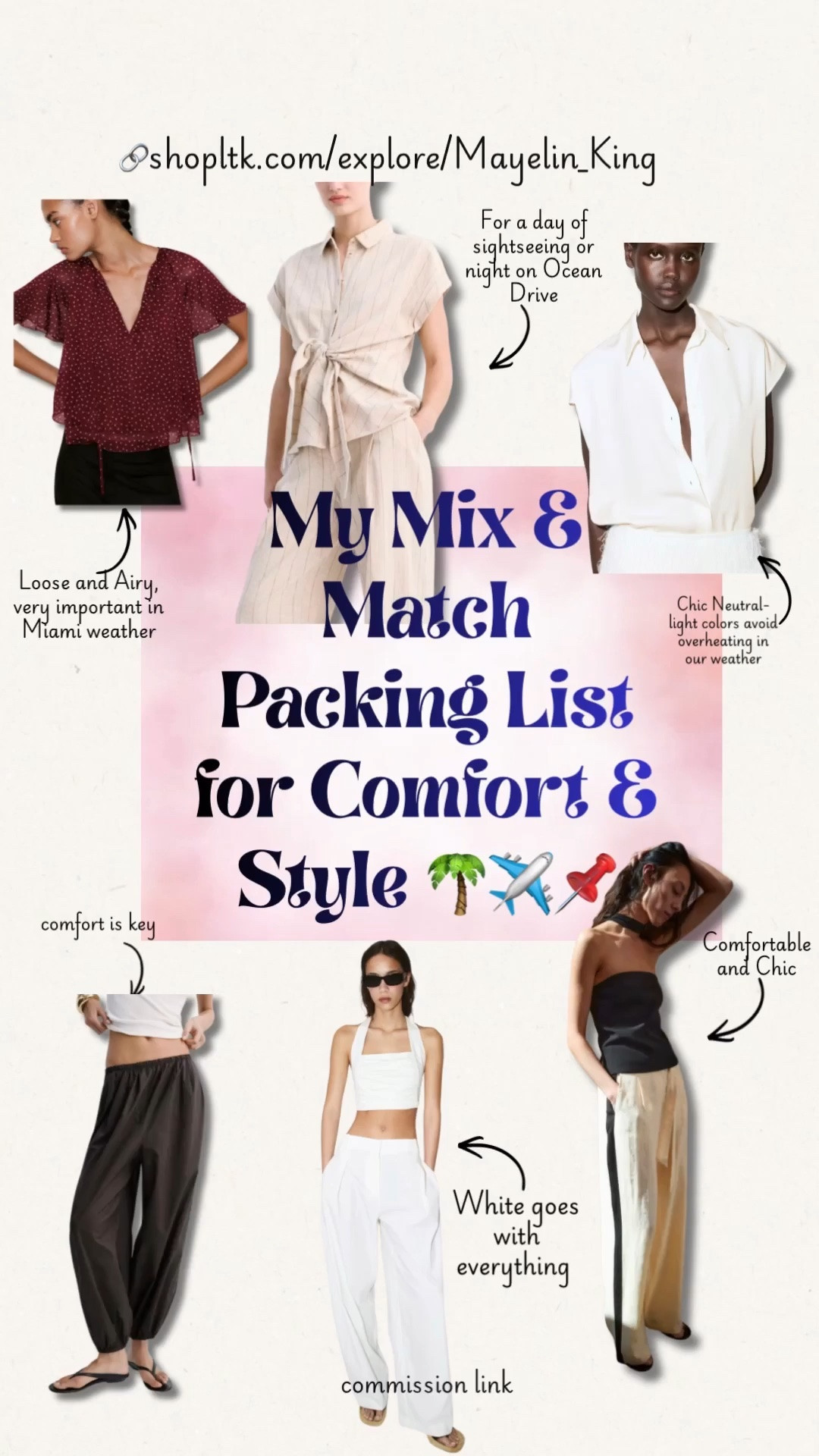 summer outfits
My Mix & Match Packing List for Comfort & Style 🌴✈️📌

Keywords: Miami packing list, travel outfit ideas women, carry on essentials, vacation capsule wardrobe, easy vacation outfits, mix and match fashion
#style #traveloutfits #packingtips

#LTKootd #LTKSeasonal #LTKTravel