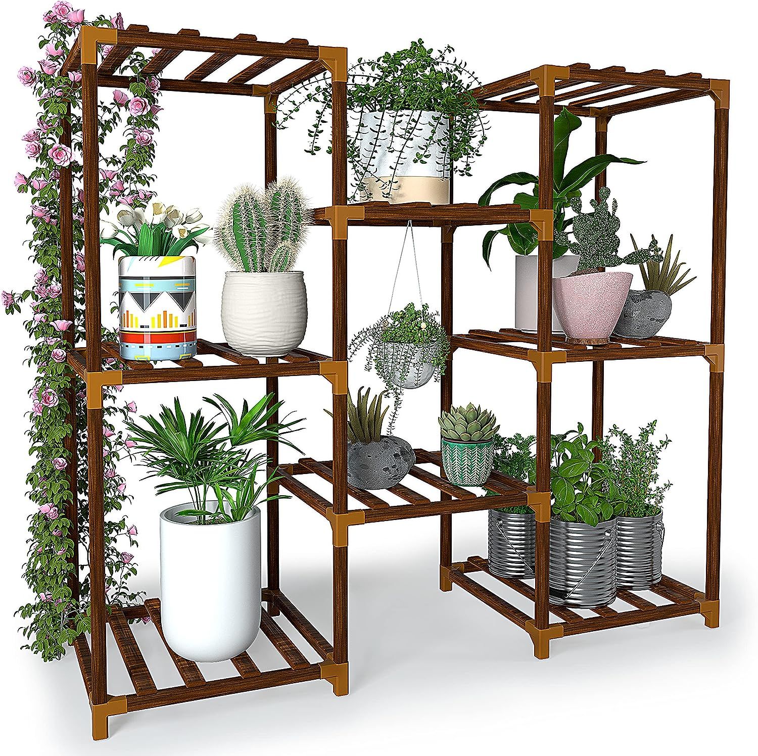 New England Stories Plant Stand Indoor, Outdoor Wood Plant Stands for Multiple Plants, Plant Shel... | Amazon (US)