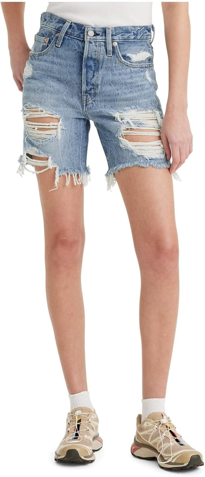Levi's Women's Premium 501 Mid Thigh Short | Amazon (US)