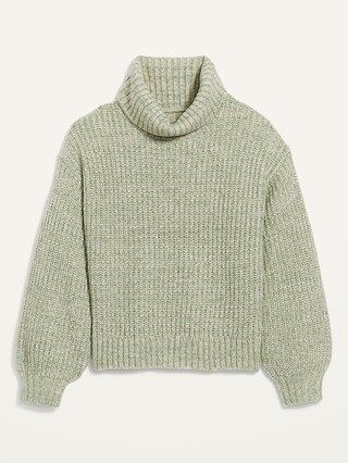 M&#xE9;lange Shaker-Stitch Turtleneck Sweater for Women | Old Navy (US)