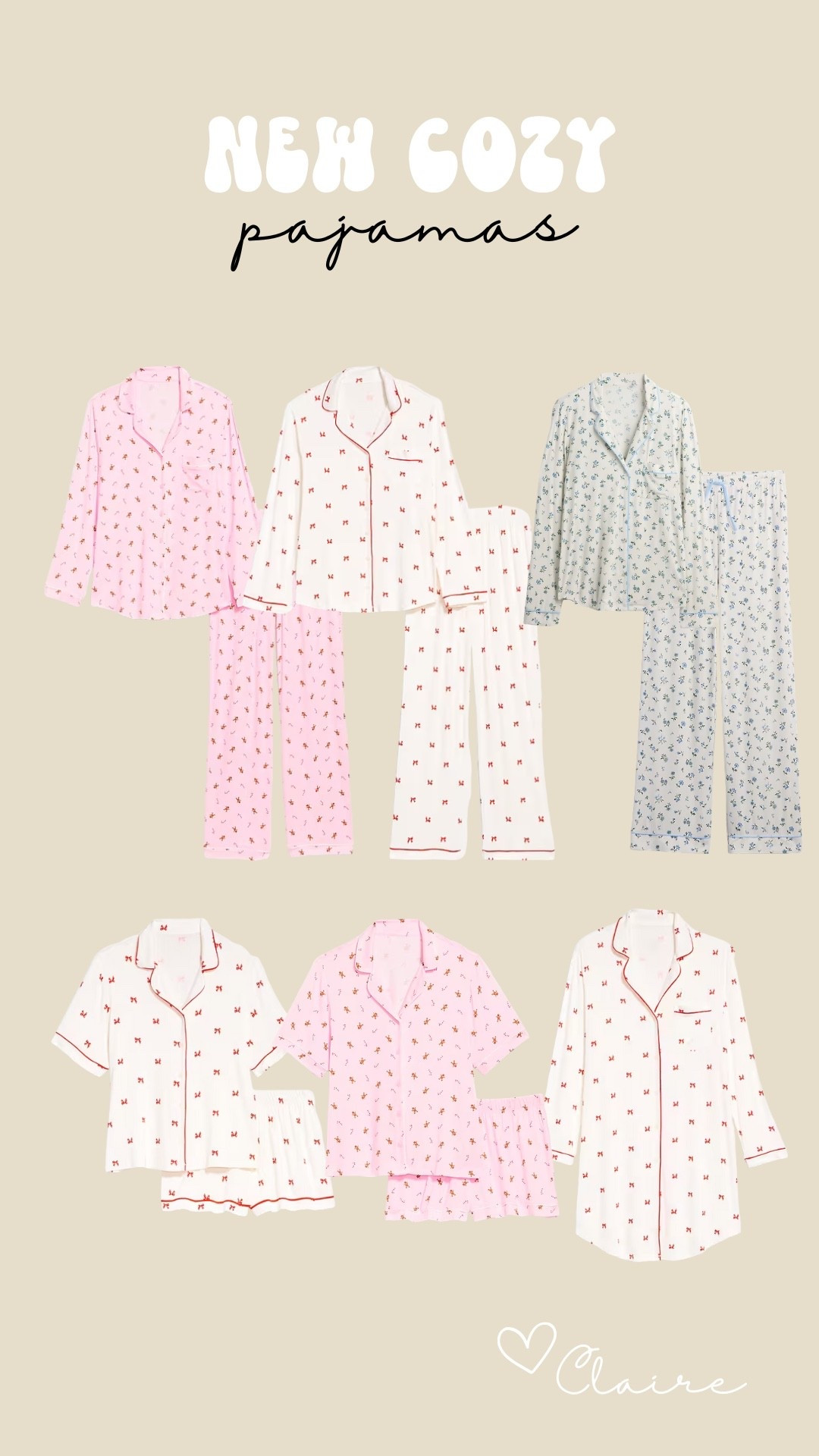 Getting so excited for cooler temps and being postpartum with my twin girls 🥹💗💗 snagged all of these new winter cozy jammies! Ordered M Tall in everything  

#LTKFindsUnder50 #LTKBaby #LTKBump