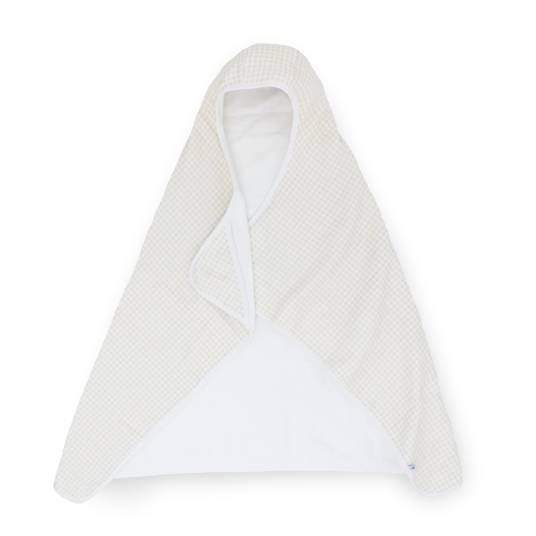 Toddler Hooded Towel - Tan Gingham | Little Unicorn