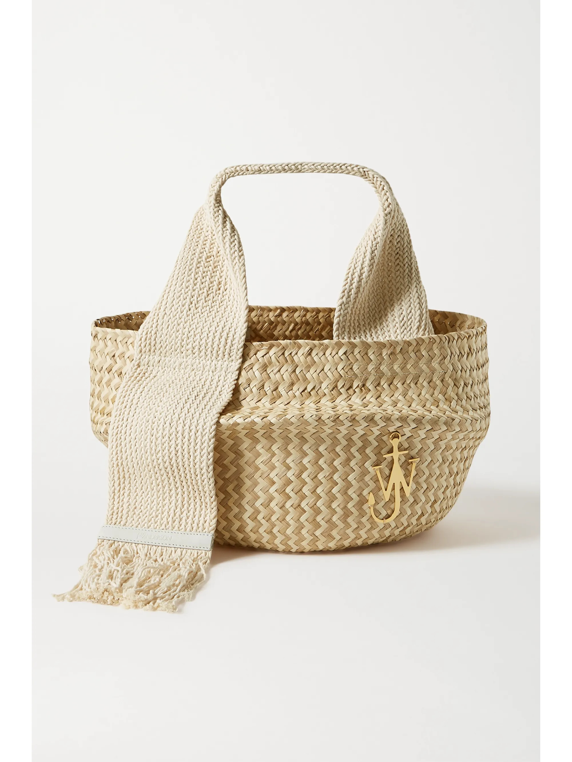 Basket leather-trimmed woven raffia tote | NET-A-PORTER (US)