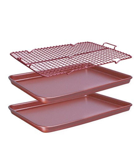 Rose Goldtone Ultimate Three-Piece Cookie Sheet Set | Zulily