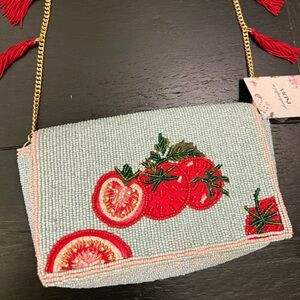 NWT Viral Tomato Red and Blue Beaded Bag Handcrafted Made in India Tiktok Viral | Poshmark