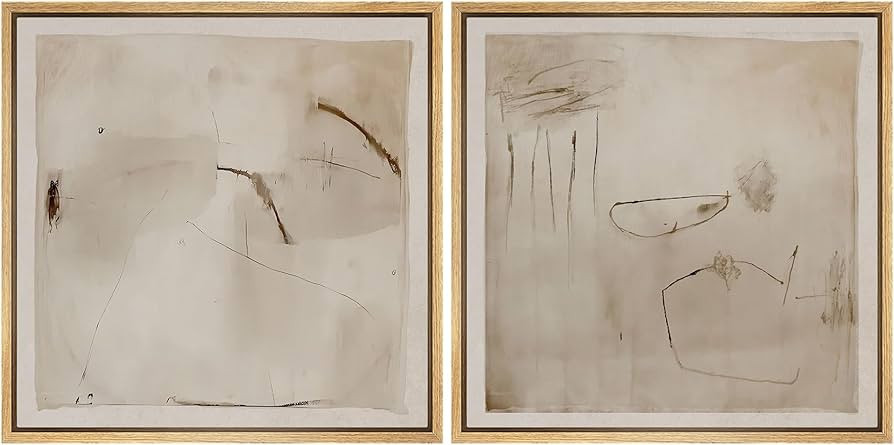 SIGNFORD Framed Canvas Print Wall Art Set Minimalist Abstract Ink Wash Illustrations Modern Art M... | Amazon (US)
