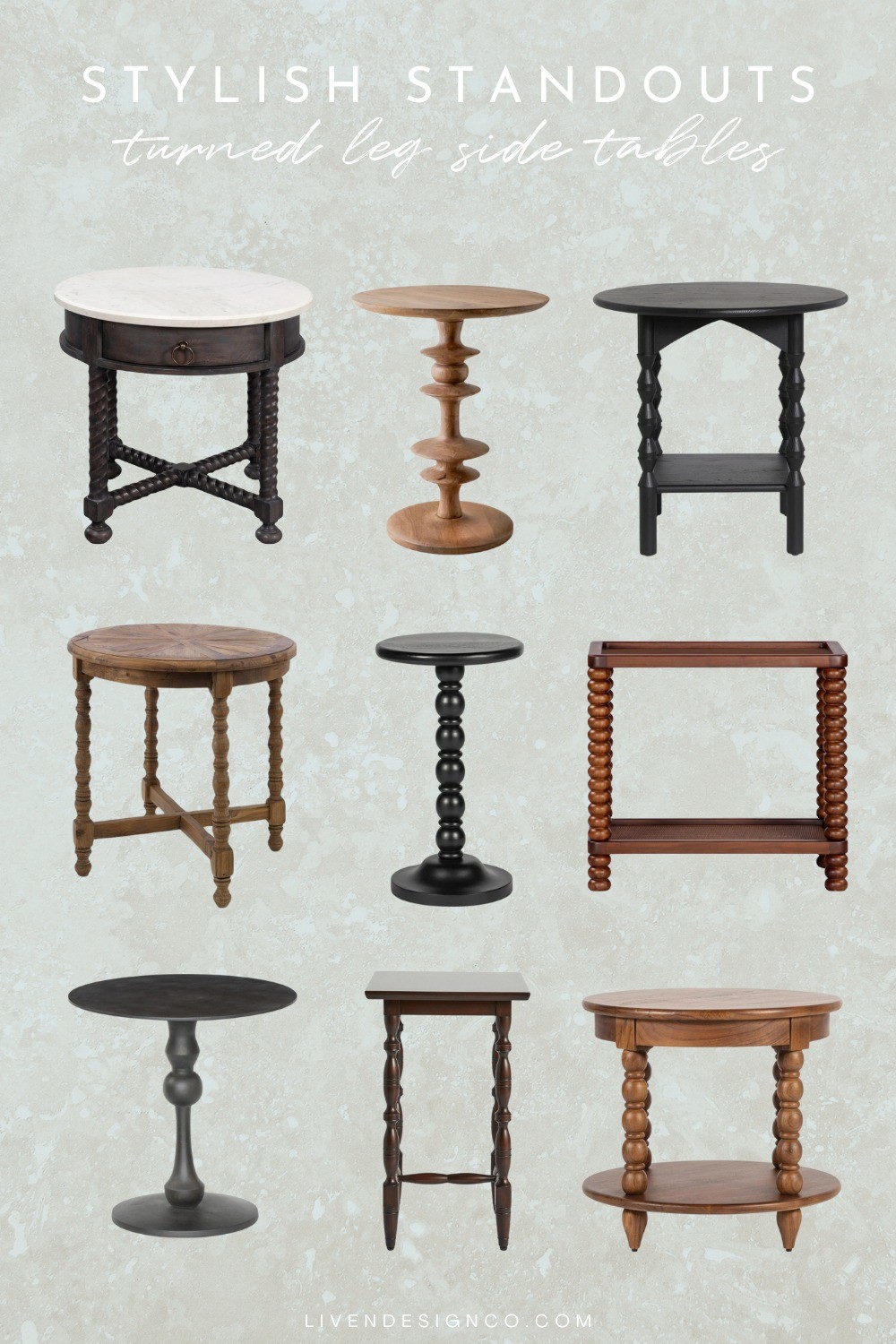 Turned leg side table. Accent. Marble accent table. Vintage style table. Living room. Bedroom. 

#LTKSeasonal #LTKSaleAlert #LTKHome