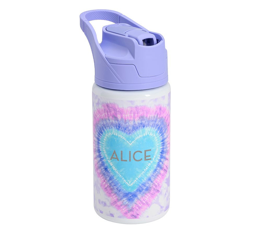 Lavender Heart Tie Dye Mackenzie Water Bottle | Pottery Barn Kids