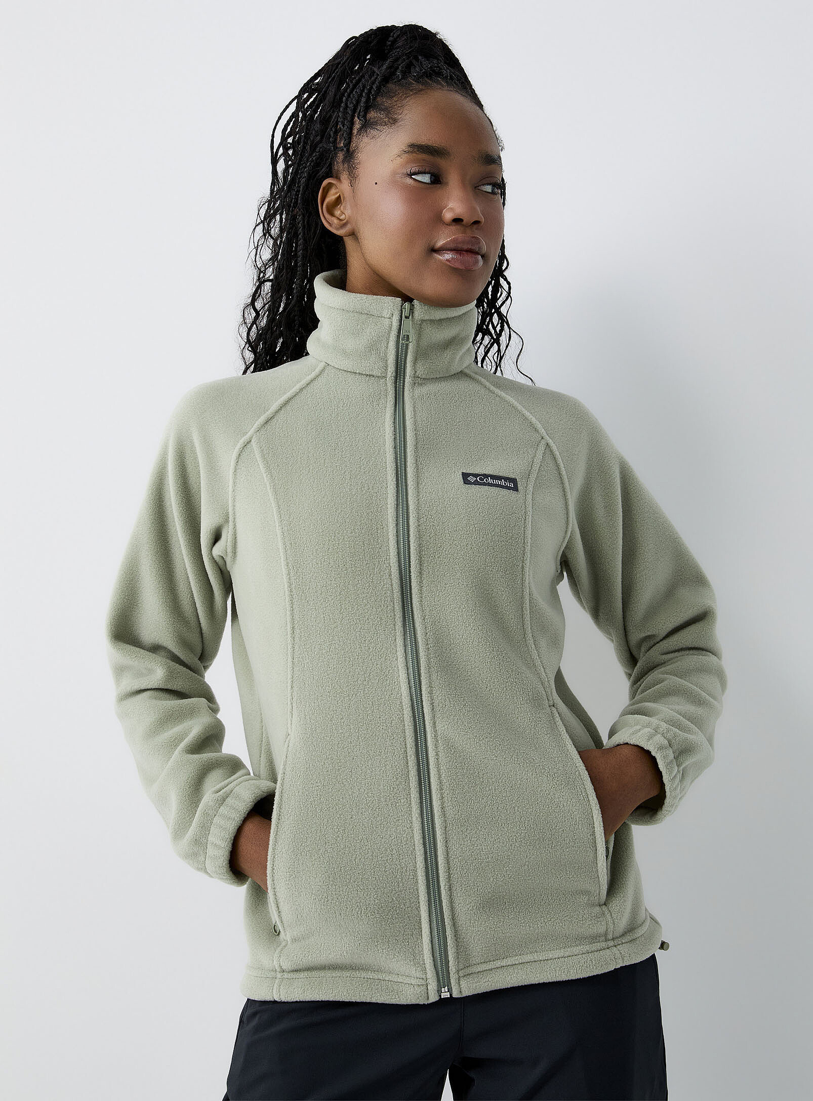 Columbia - Benton zip-up polar fleece jacket (Women, Green, X-LARGE) | Simons