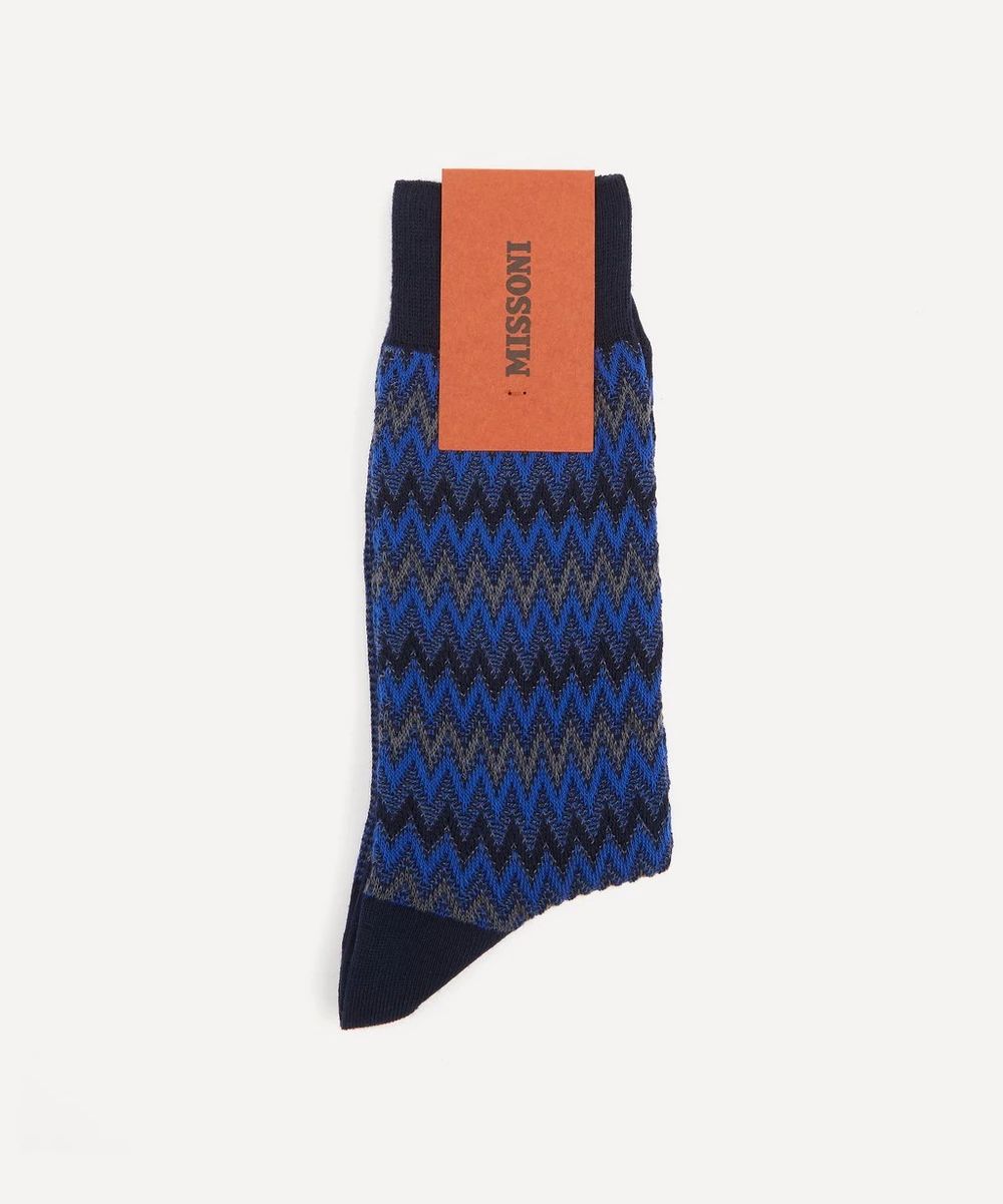 Zig-Zag Stripe Cotton-Blend Socks | Liberty London (UK)