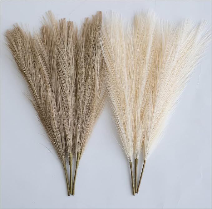 ChagoArt-Pampas Grass Decor Tall-Faux Pampas Grass Small 17"-6 Stems-Beige and Taupe-Brown-Pompas... | Amazon (US)