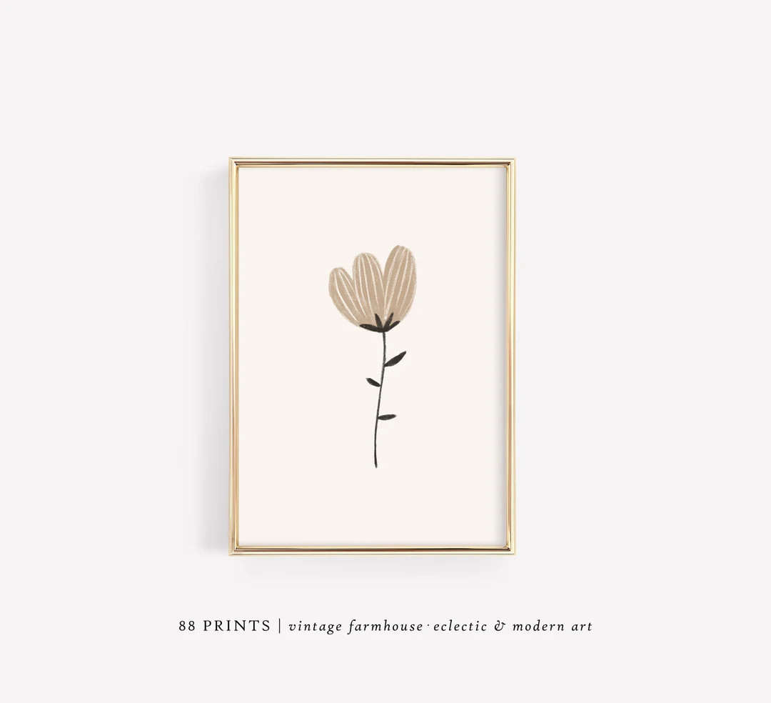 Nursery Flower Print, Nursery Art, Neutral Nursery Prints, Nursery Printable Wall Art, Gender Neu... | Etsy (US)