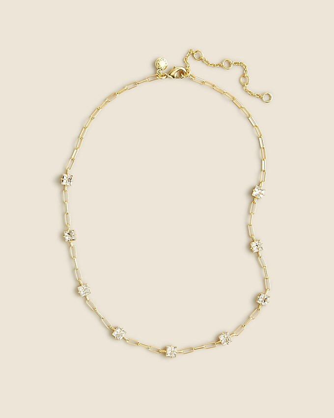 Square crystal station necklace | J. Crew US