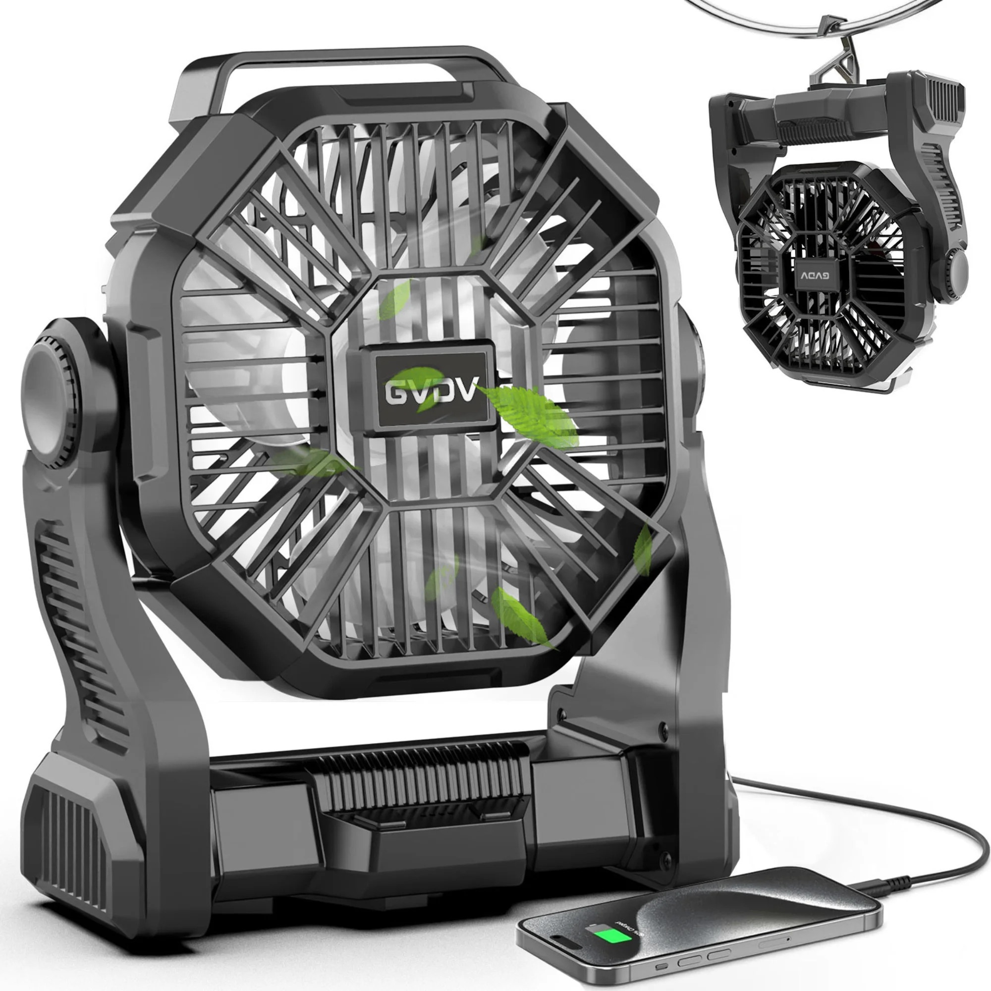GVDV Camping Fan with LED Lantern, Portable Battery Operated Outdoor Fan, Personal Rechargeable D... | Walmart (US)
