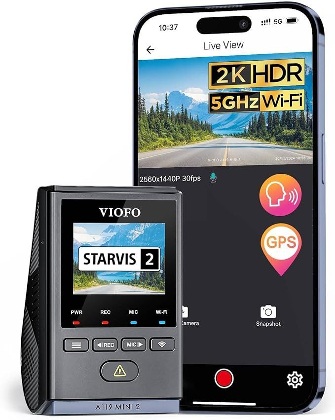 VIOFO Dash Cam A119 Mini 2, STARVIS 2 Sensor, 2K 60fps/HDR 30fps Voice Control Car Dash Camera wi... | Amazon (US)