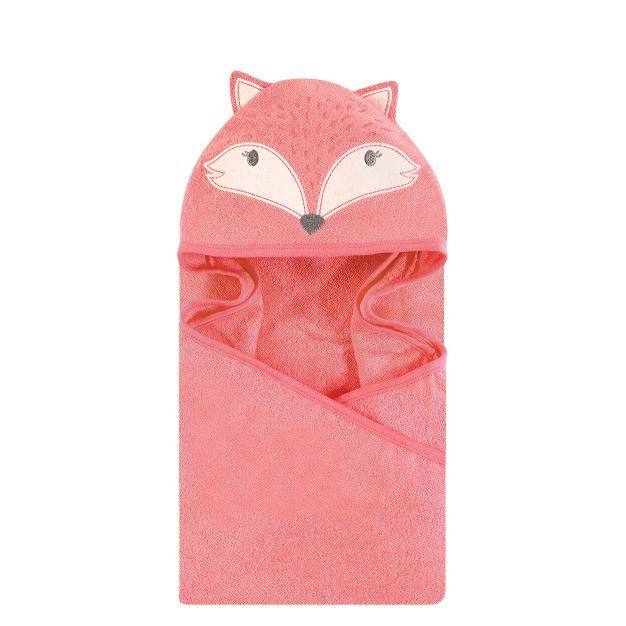 Hudson Baby Infant Girl Cotton Animal Face Hooded Towel, Miss Fox, One Size | Target