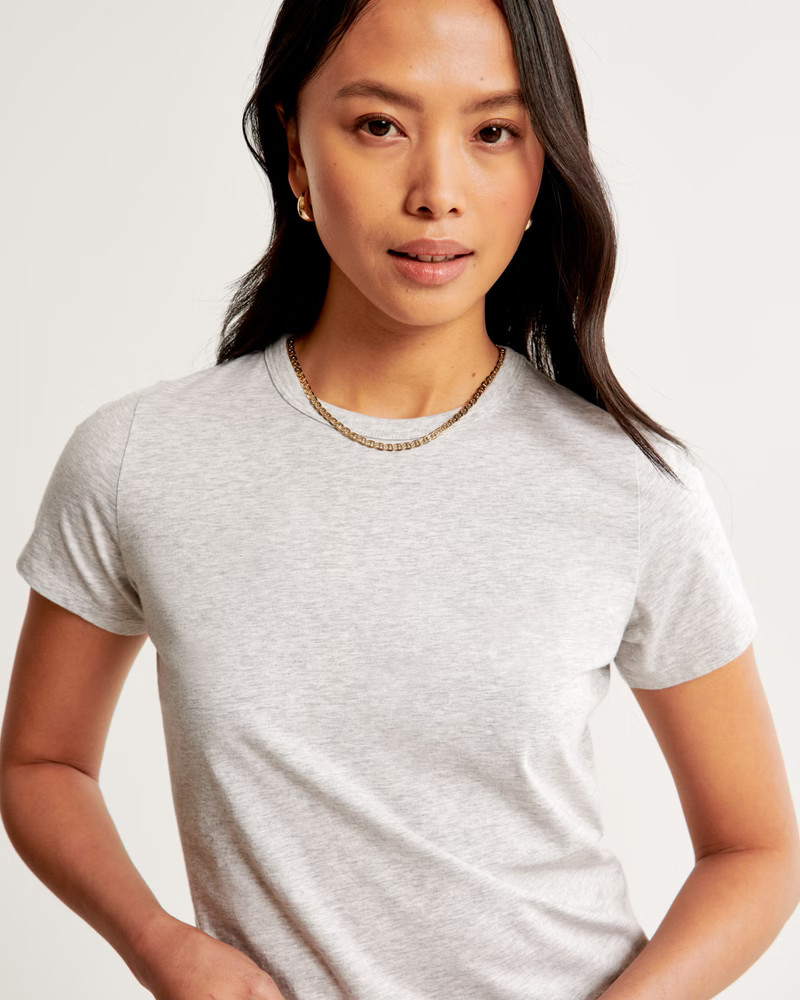 Essential Polished Body-Skimming Tee | Abercrombie & Fitch (US)
