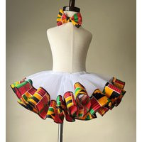 Girl's Tutu Skirt Kente African Print With Headband | Etsy (US)