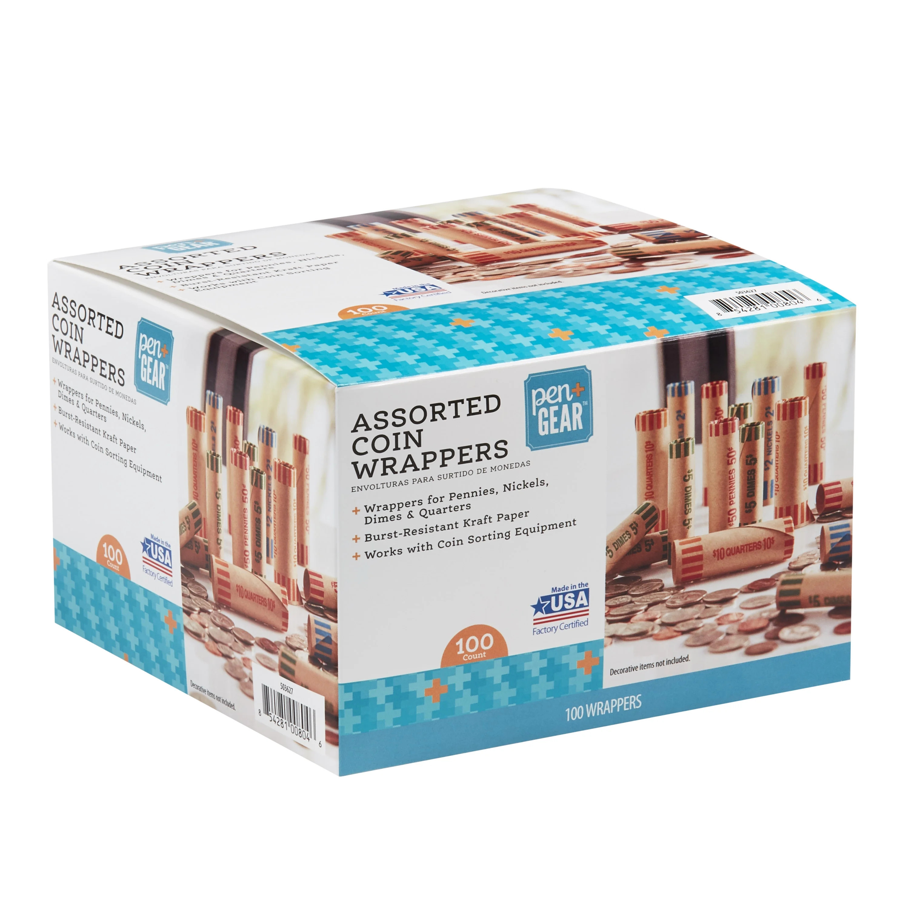 Pen+Gear Assorted Coin Wrappers, Preformed, Nested, Assorted Colors, 100 Count | Walmart (US)